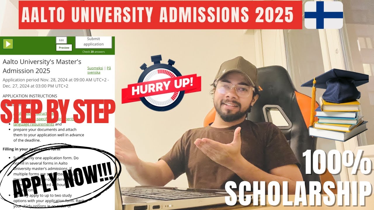 Apply to Aalto University Finland 2025 | 100% Scholarship | Complete Live Application Tutorial 🎓🇫🇮