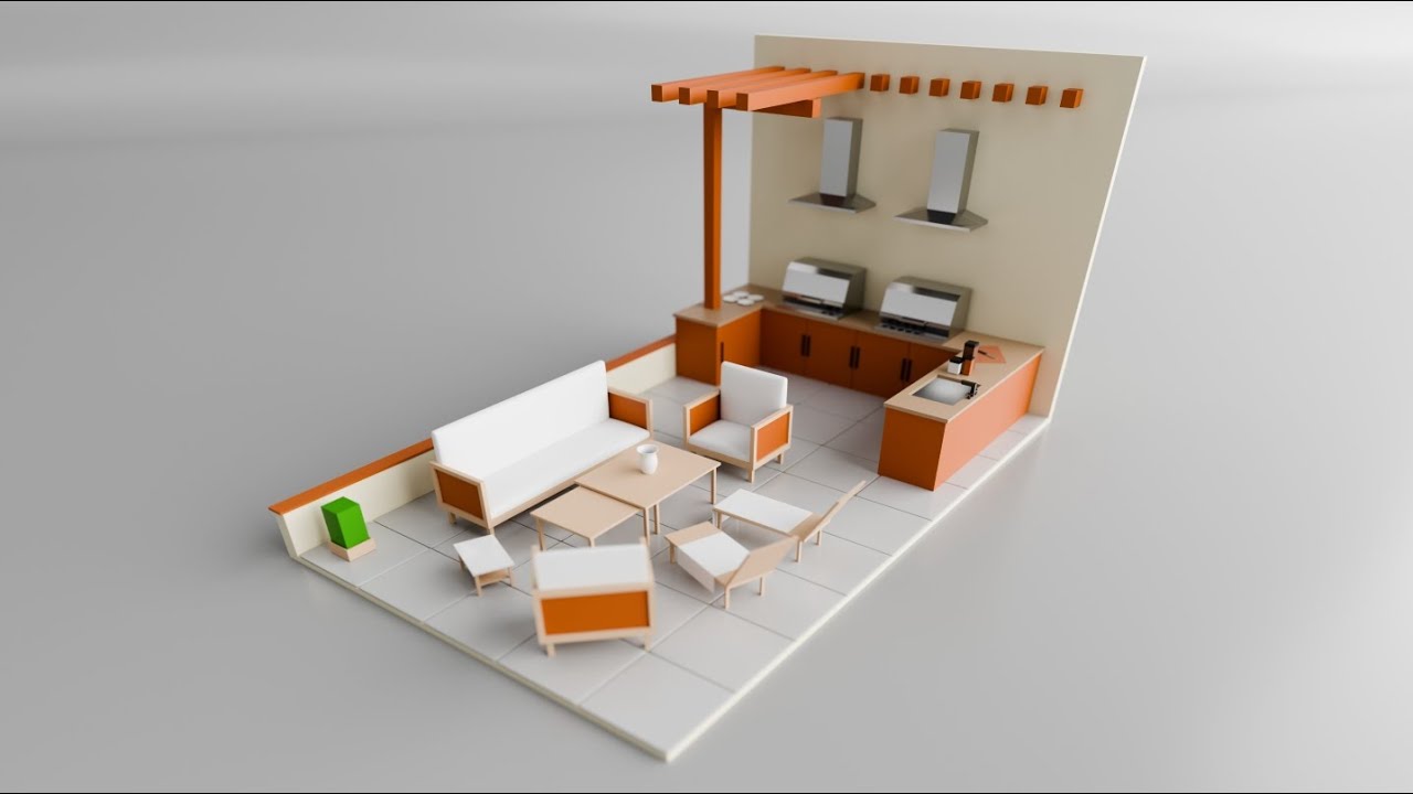 Easy low poly interior modelling for beginners