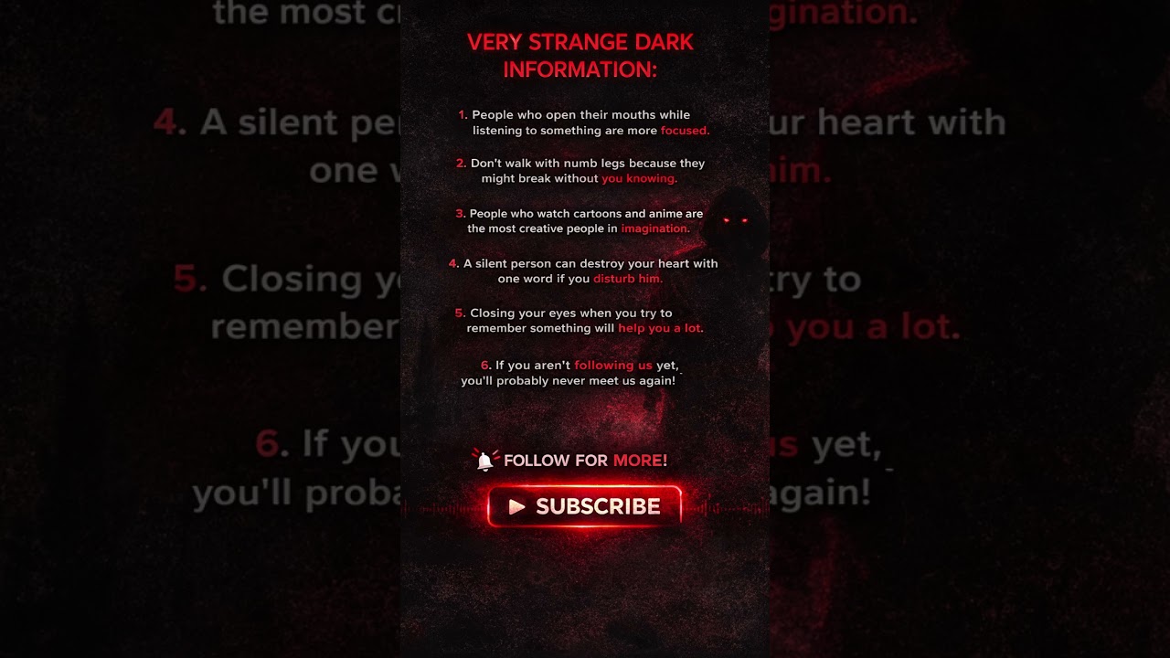 Very Strange Dark Facts That Will Shock You 😳