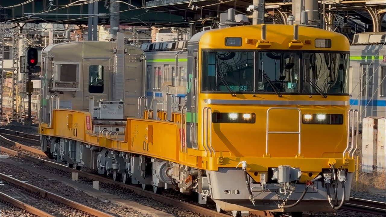 【4K高画質】【キヤE195系ST-22編成　KY出場回送】キヤE195系1000番台ｵｸST-22編成が回送列車として大宮駅4番線を通過するシーン（回9146D）2026.2.18