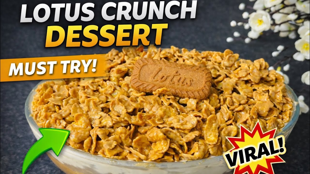 Lotus Crunch Dessert 🤎 | Creamy Biscoff Dessert with Crispy Cornflake Layer