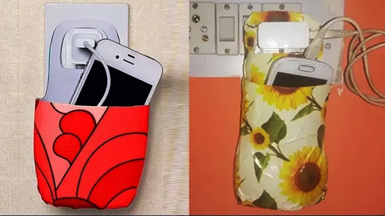 DIY Mobile Charging Hanging wall Stand using waste plastic bottle | Life Hacks