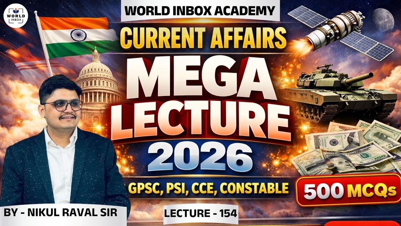 Current Affairs Mega Lecture 2026 | Part - 154 | Lecture By Nikul Raval Sir | World Inbox Academy