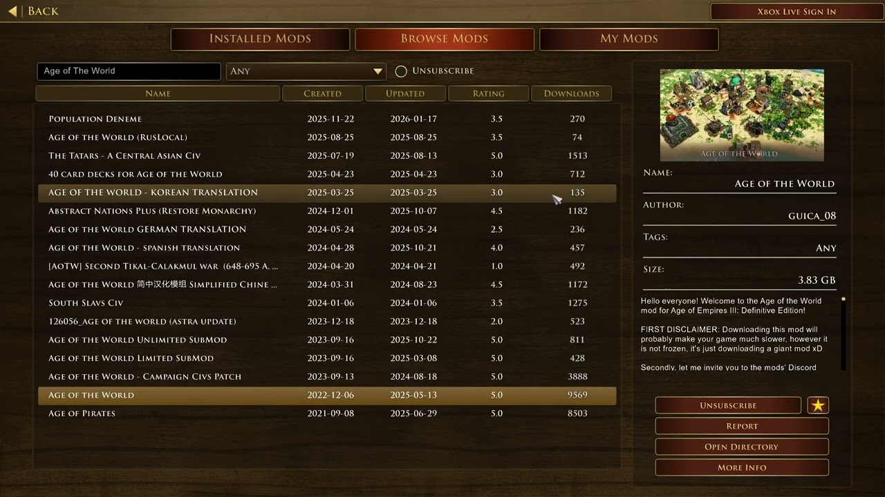 A Guide To Installing Mods For Age of Empires 3 Definitive Edition Including Age of The World & AOP