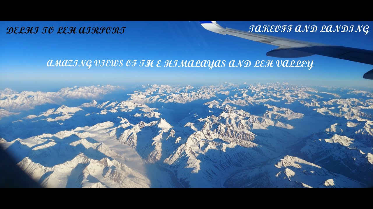 Marvellous view 🌨️ of 🗻 Himalayas white mountains 🛫 Takeoff and Landing 🛬 at Leh airport #leh #leh