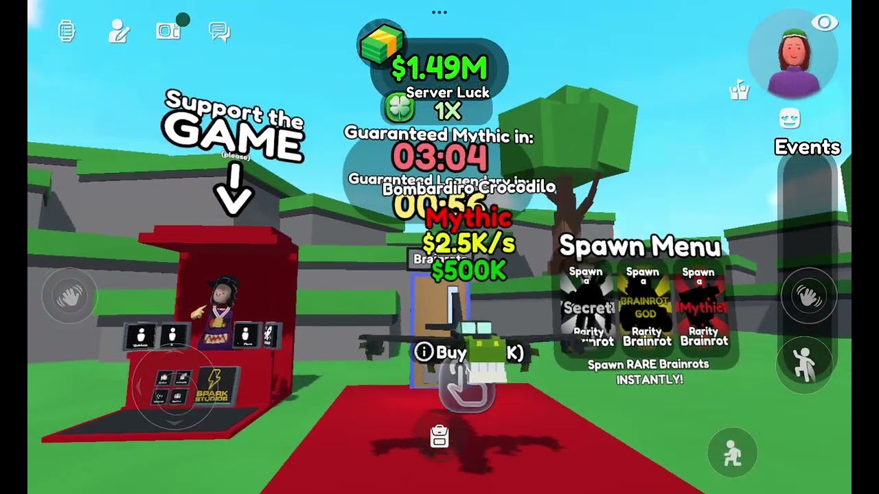 I played Steal A Brainrot in rec room for my sis