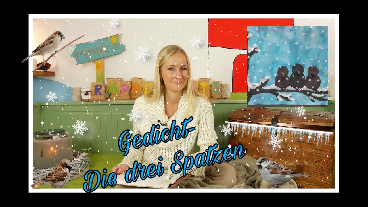 Die drei Spatzen-von Christian Morgenstern I Klassische Gedichte I Gedichte für Kinder I Winter