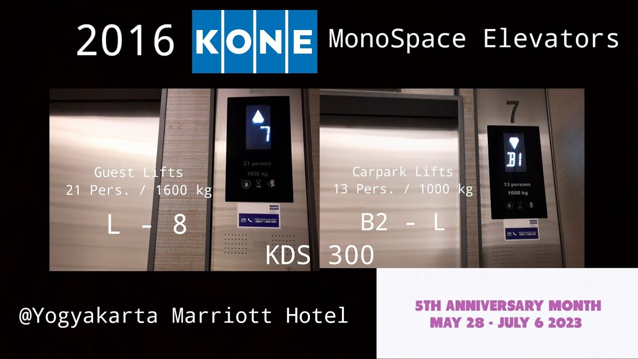 KONE MRL Elevators - Yogyakarta Marriott Hotel, DIY, ID (Guest and Carpark Lifts)