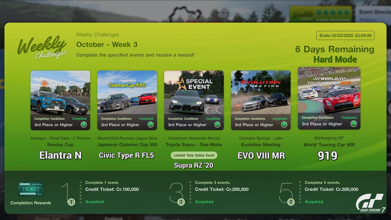 Gran Turismo 7 | Weekly Challenges October 2025 WK.3 - Is That Supra Again & WTC900 at Nür [PS5Pro]