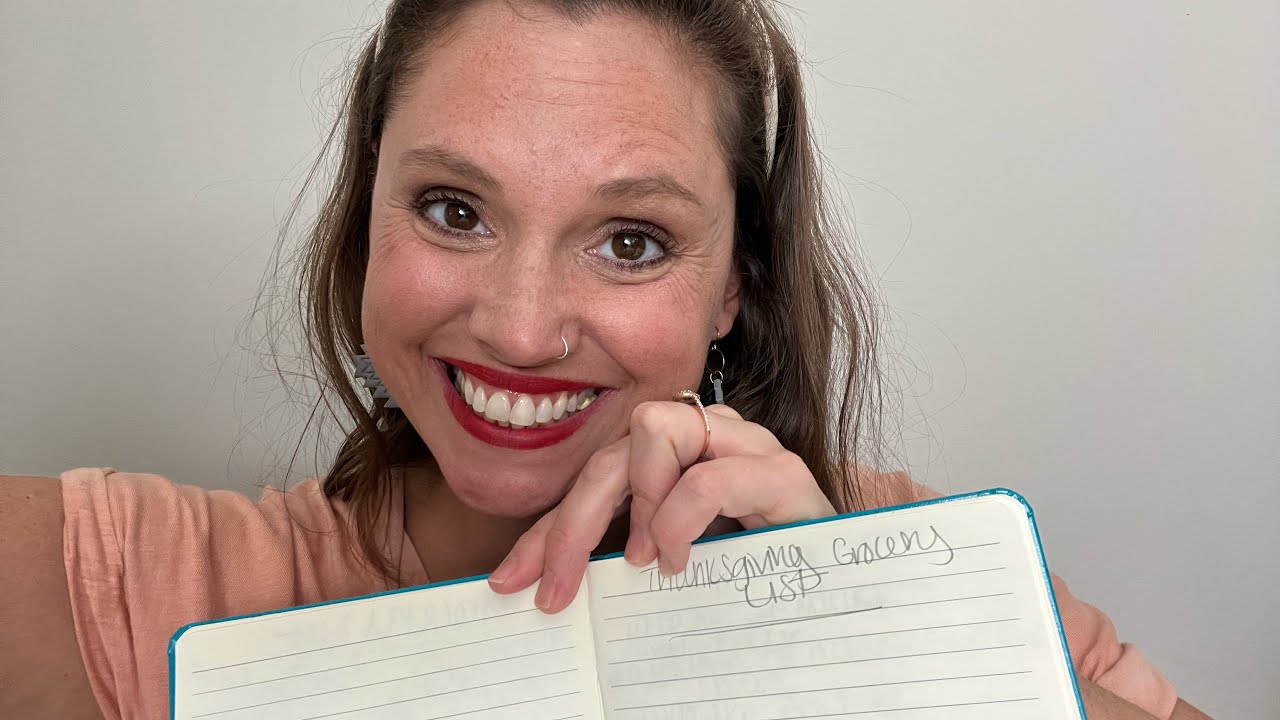 ASMR - Gum Chewing Whisper - Thanksgiving Grocery List!❤️