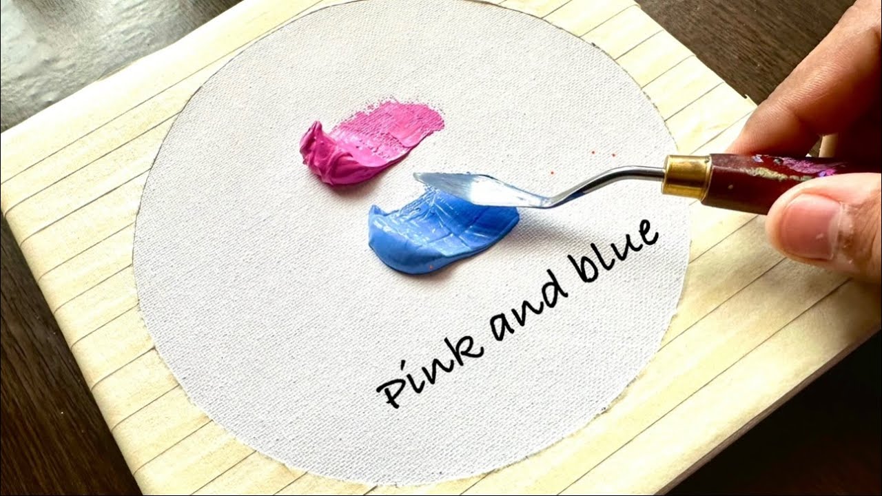 Pink and Blue Sky Painting | Satisfying | ASMR |Acrylic Painting Demonstration
