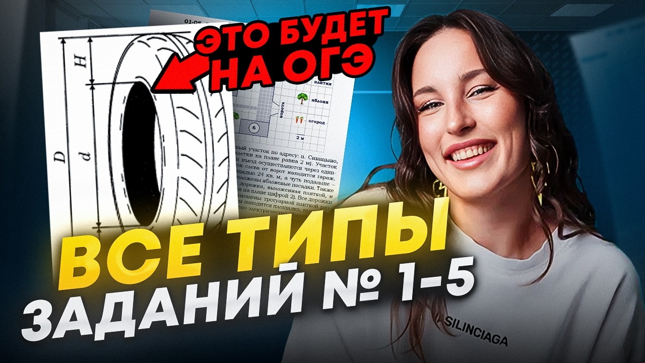 ВСЕ ТИПЫ ЗАДАНИЙ 1–5 ОГЭ 2025 | ПОЛНЫЙ РАЗБОР С ПРИМЕРАМИ / Математика ОГЭ