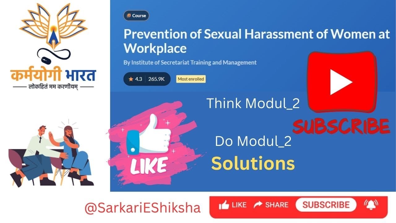 iGOT Karamyogi Prevention of Sexual Harassment of Women at Workplace Modul_2 Solutions |