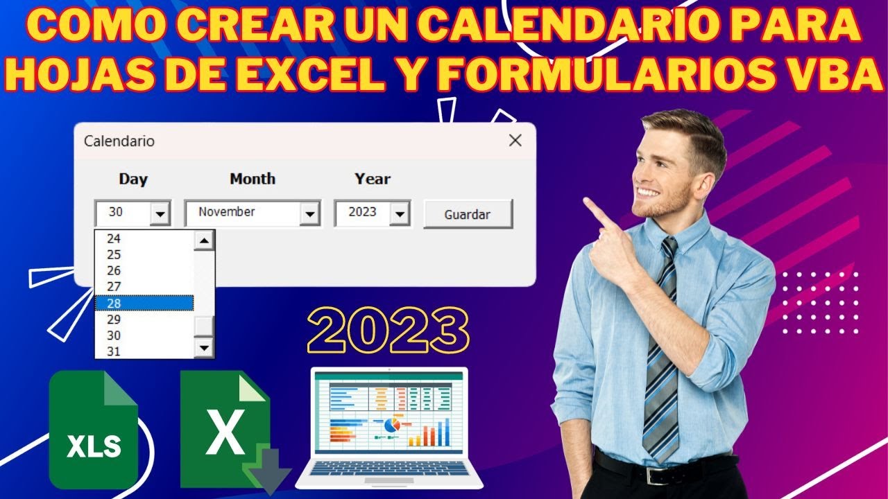 como hacer un calendario en excel y para  formularios VBA 2023