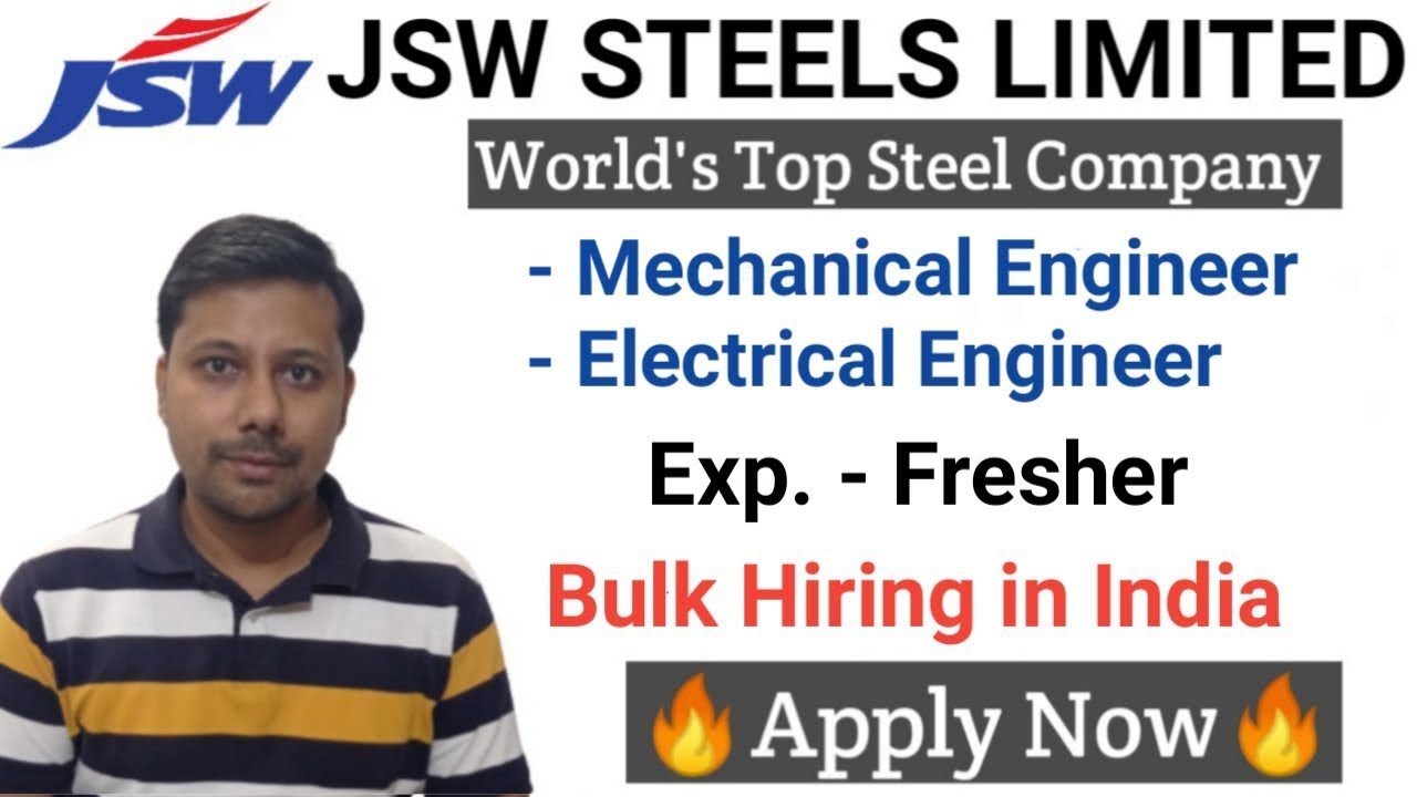 Jindal Steel Hiring Fresher Mechanical&  Electrical Engineers I Walk in Interview I Engineering Jobs
