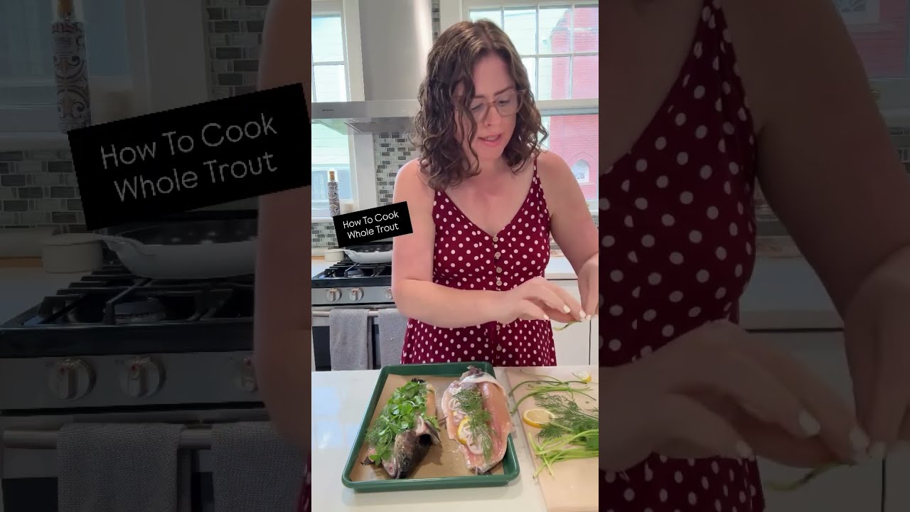 Herb-Stuffed Whole Baked Trout with Cilantro Chimichurri