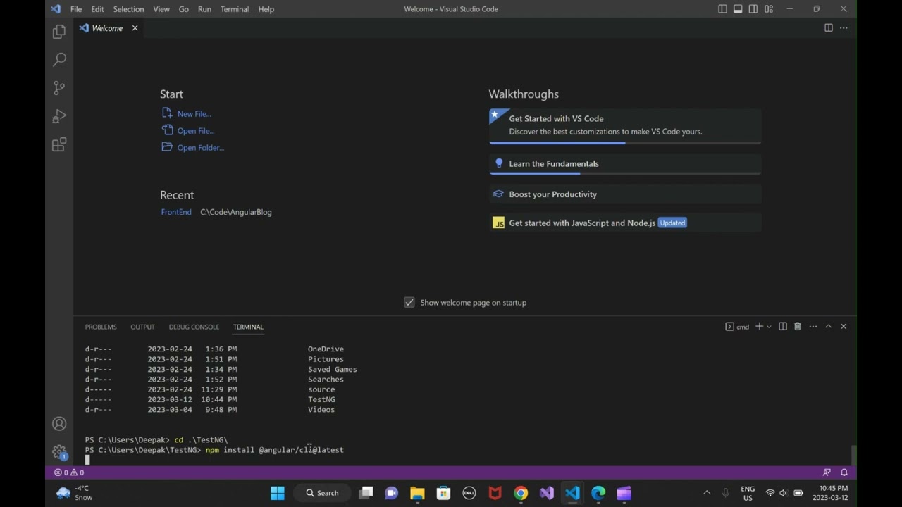Angular CLI Installation Local Folder