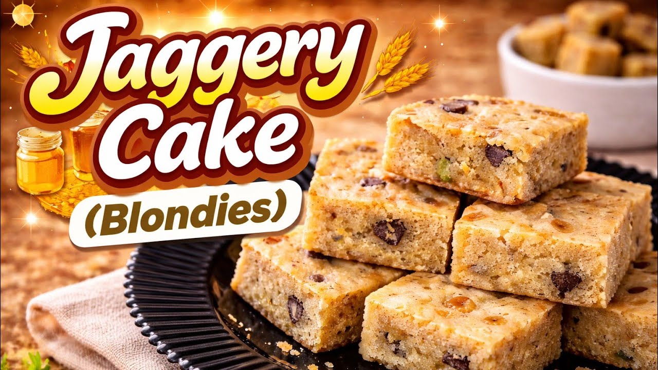 Jaggery Cake Recipe | Quick & Easy Blondies at Home