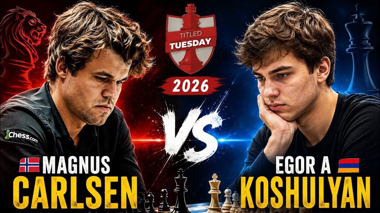 Match Day: Magnus Carlsen vs Egor A Koshulyan - Titled Tuesday 2026