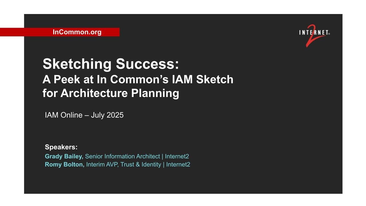Sketching Success: A Peek at InCommon’s IAM Sketch for Architecture Planning