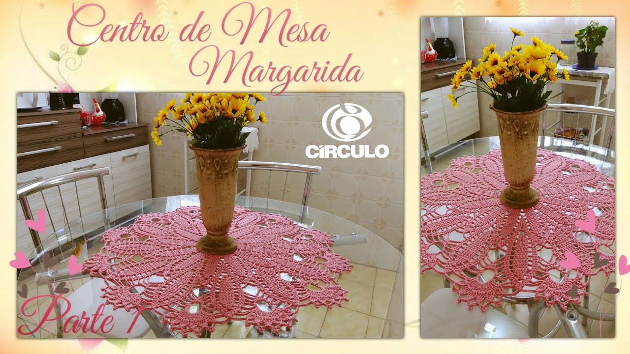 Centro de mesa em Crochê Margarida 🌼. 1/2 Por Vanessa Marcondes .