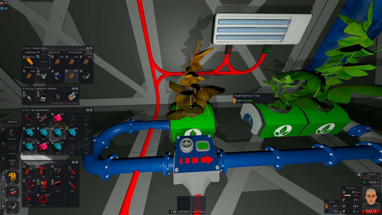 Stationeers: A year on the Moon. Ep6. The kill a potato achievement. A monstrous airlock for trade.