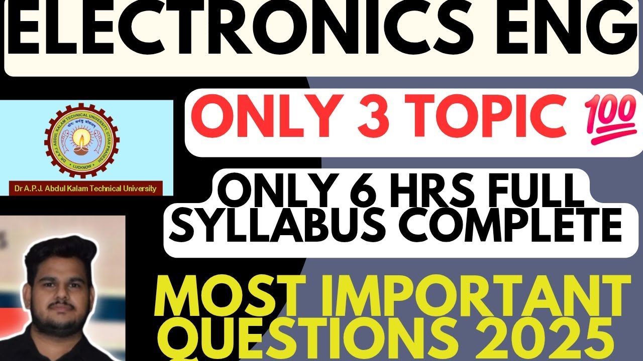 Fundamental Of Electronics Engg Aktu Most Important Questions 2025 | Aktu Electronics How to Pass