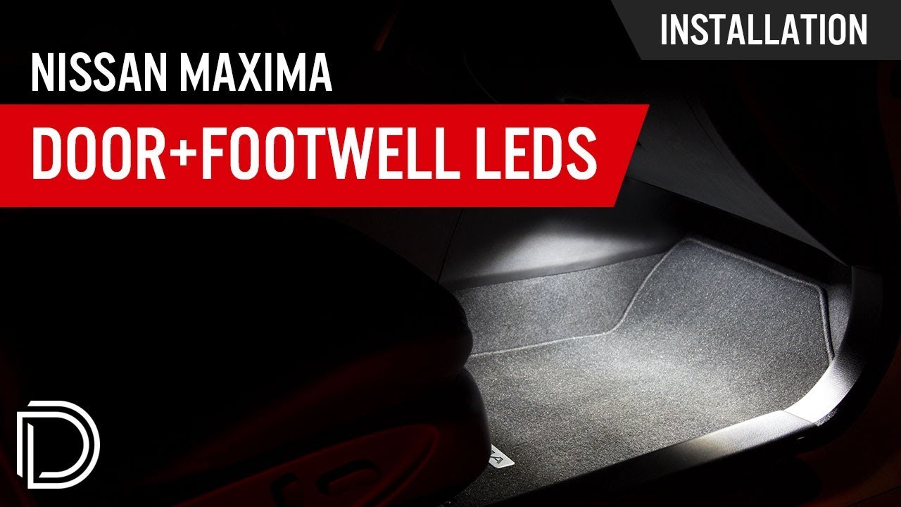 Как установить светодиоды на двери и в нише для ног Nissan Maxima