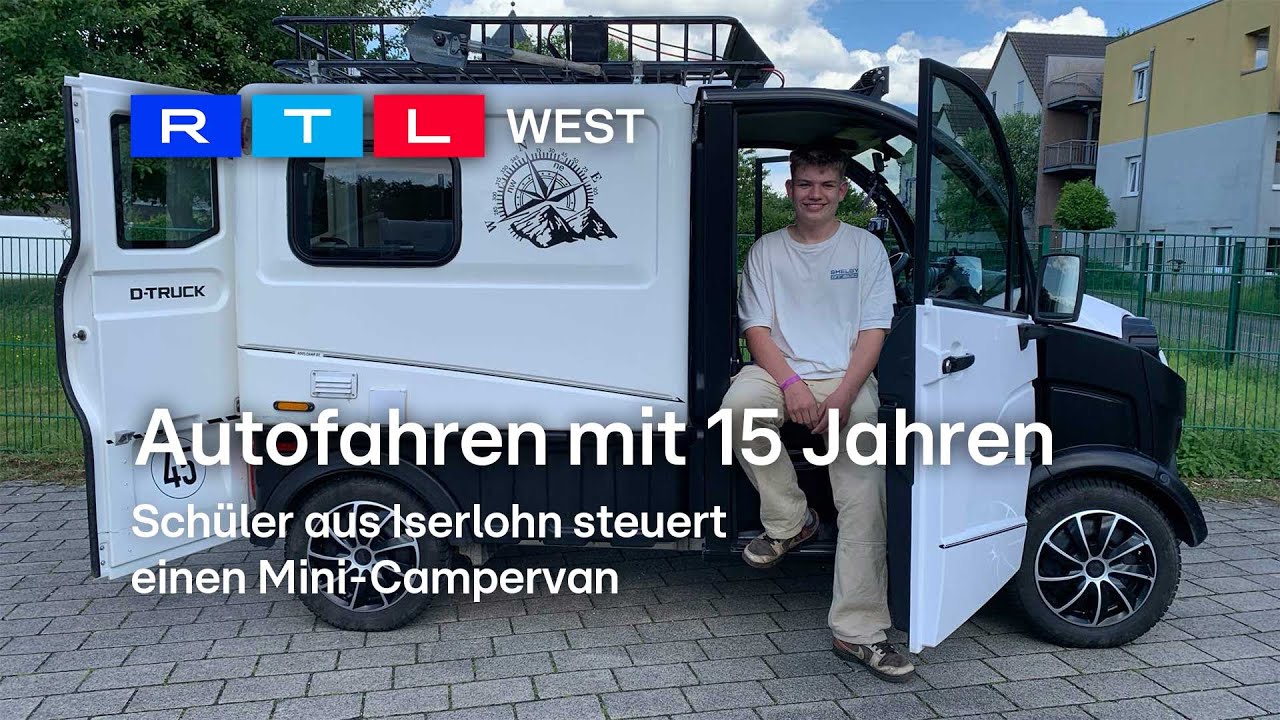 Autofahren mit 15 Jahren: Schüler steuert einen Mini-Campervan | RTL WEST, 09.07.2024