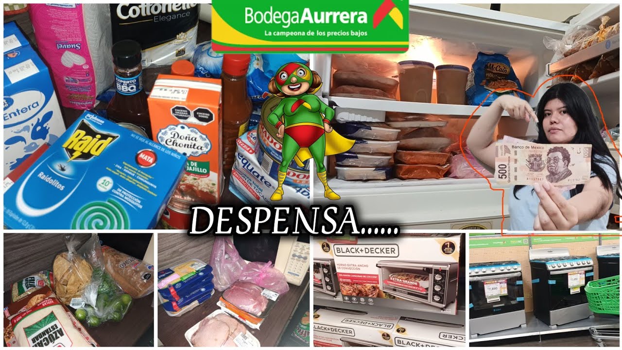 GASTE 1600 EN BODEGA AURRERA 🫣 DESPENSA PARA 2 PERSONAS ✅️
