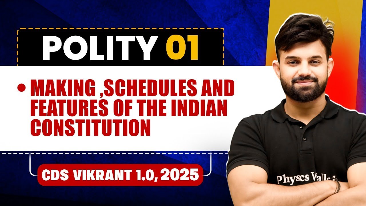 Making, Schedules & Features of the Indian Constitution | Polity for CDS 1, 2025 | CDS Vikrant 1.0🤩