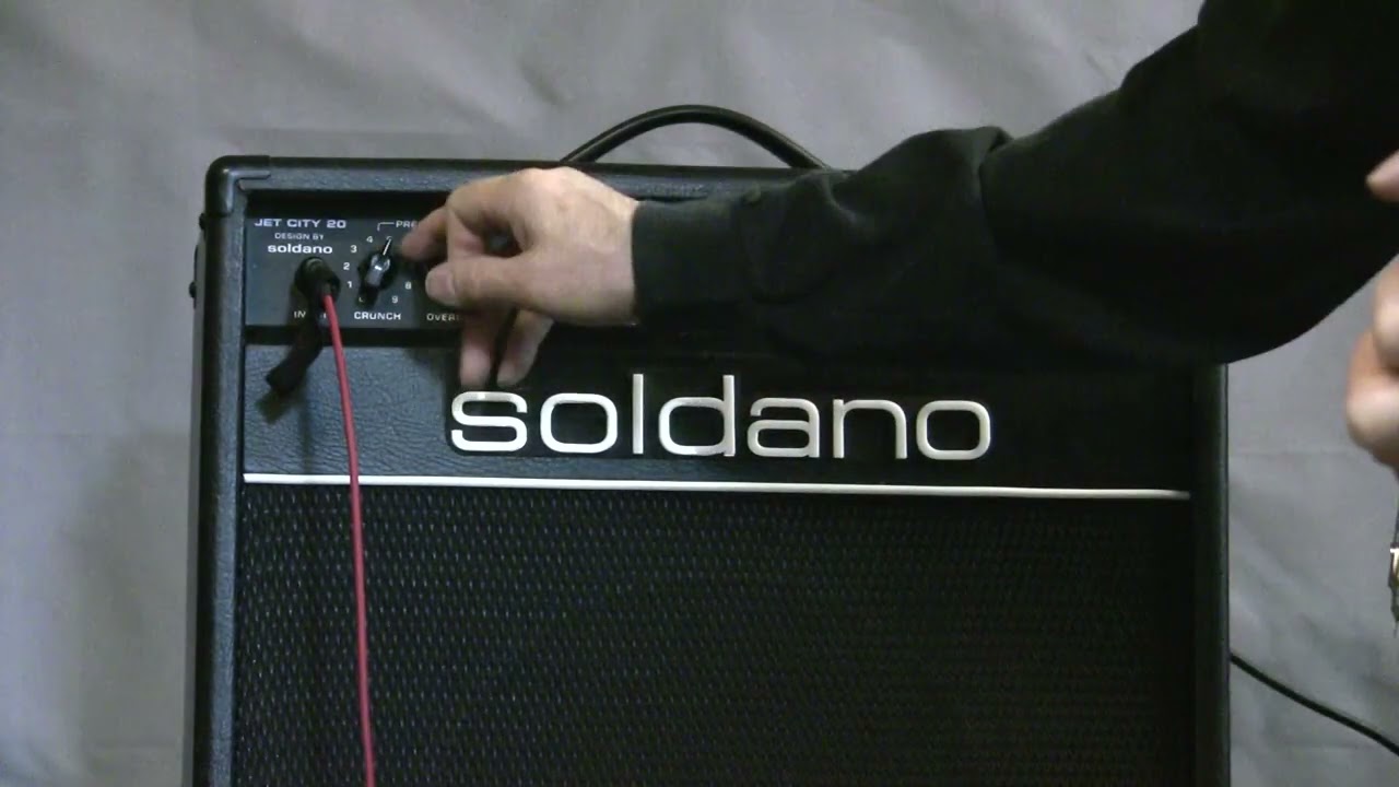 Soldano designed Jet City 20 guitar amplifier with Gibson Les Paul
