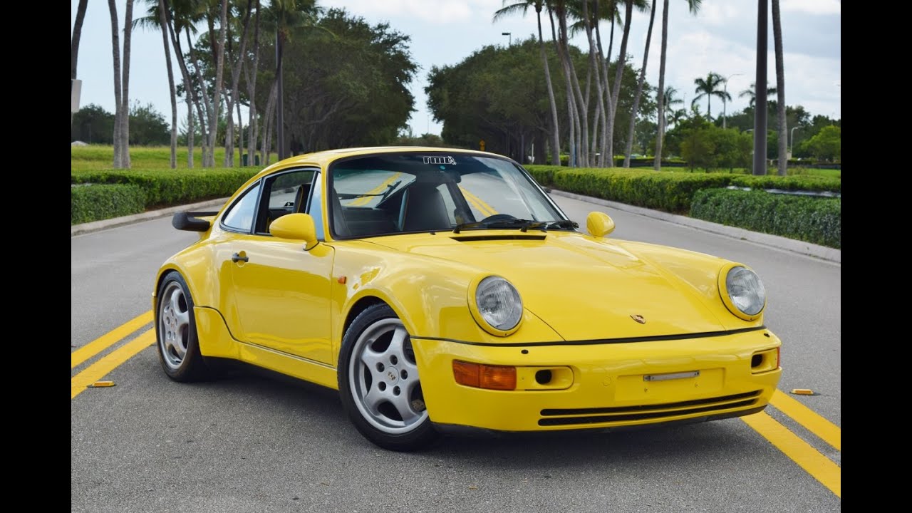 1991 Porsche 911 Turbo 964 Paint to Sample Ferrari yellow walkaround and cold start video (Sold)