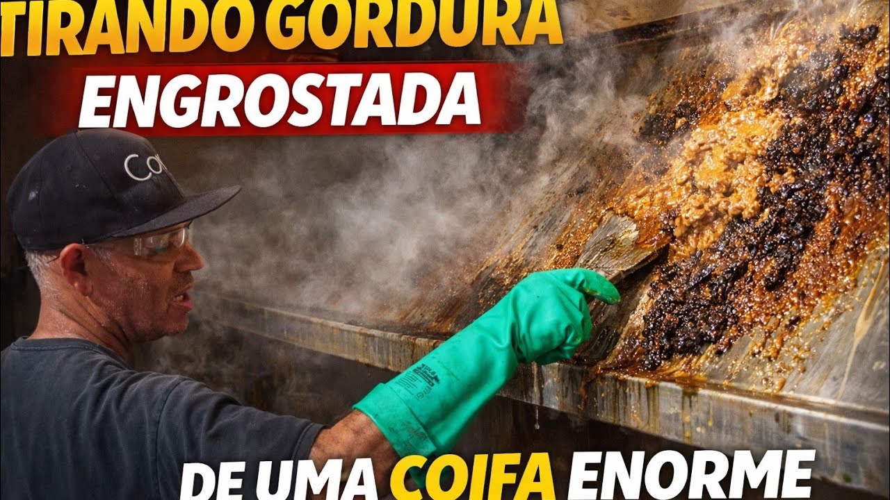 Limpeza numa coifa enorme de restaurante para evitar incêndio 🫣parte 1