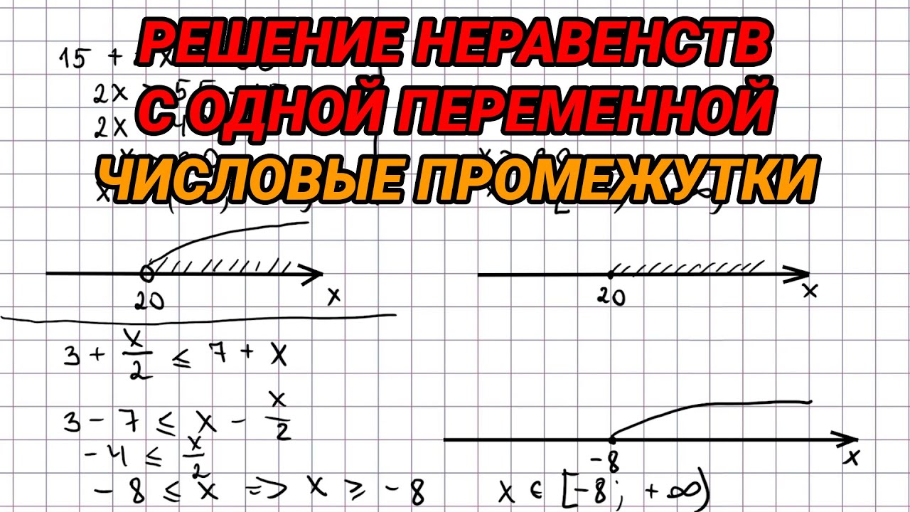 Решение линейных неравенств с одной переменной. Числовые промежутки - алгебра 9 класс