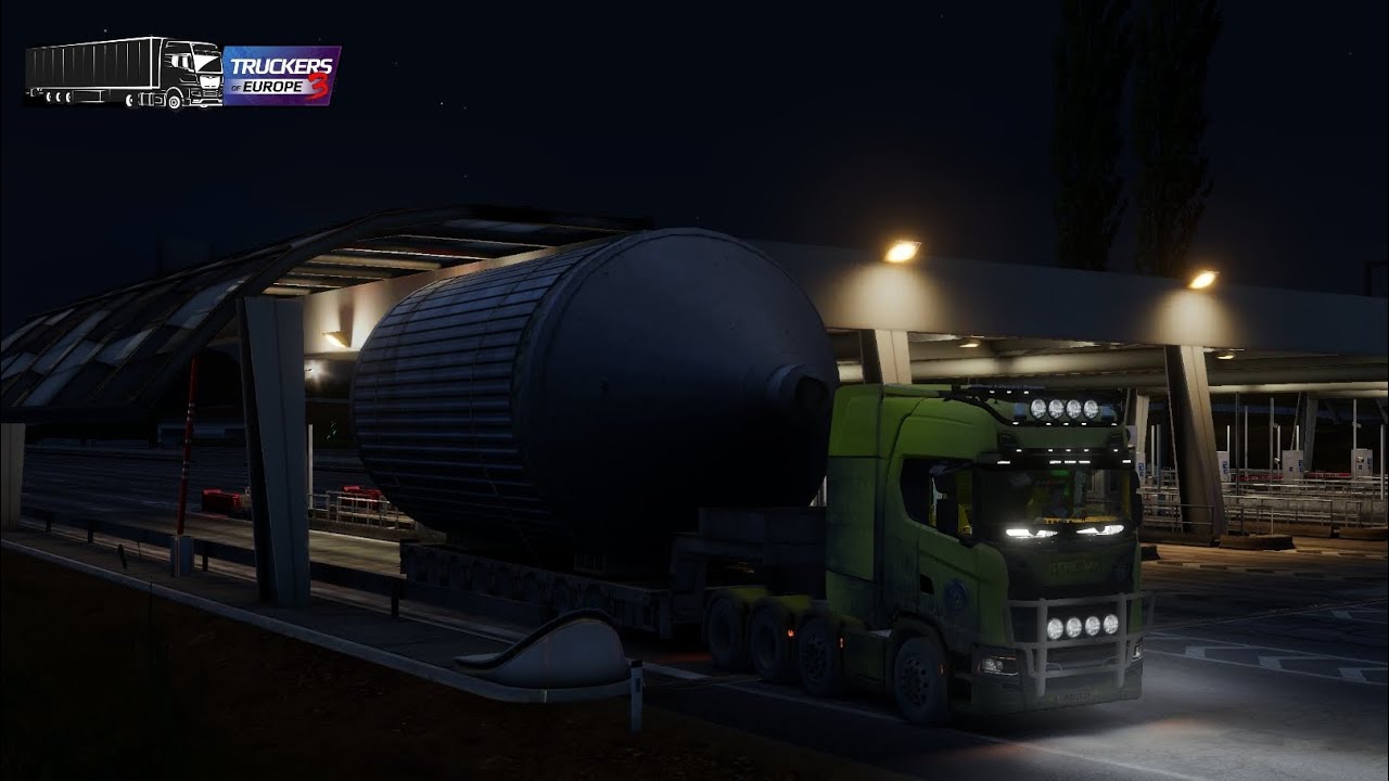 Overloaded heavy cargo  Night Driving with Scania v8 | Truckers of Europe 3 | Realistic HD gameplay