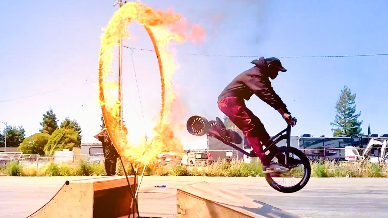 INSANE DRIFT TRIKES THROUGH THE RING OF FIRE