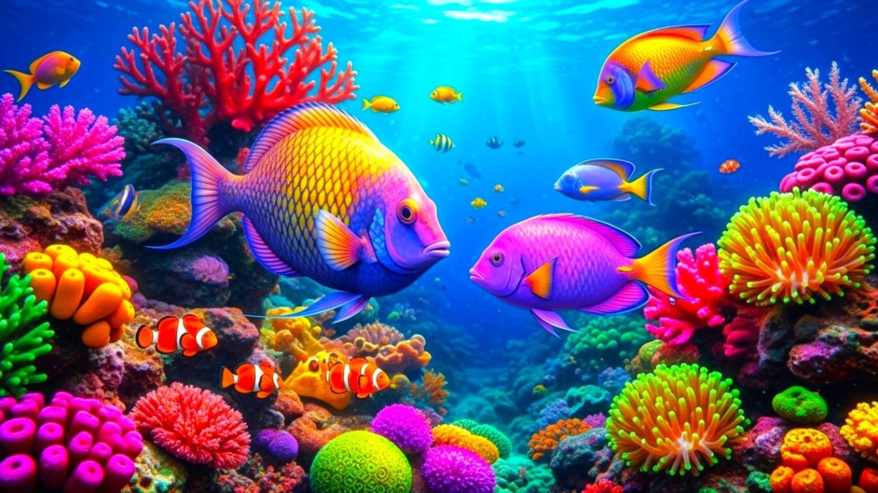 The Best 4K Aquarium - Dive Into The Mesmerizing Underwater Realm, Sea Jellyfish, Coral Reefs. #76