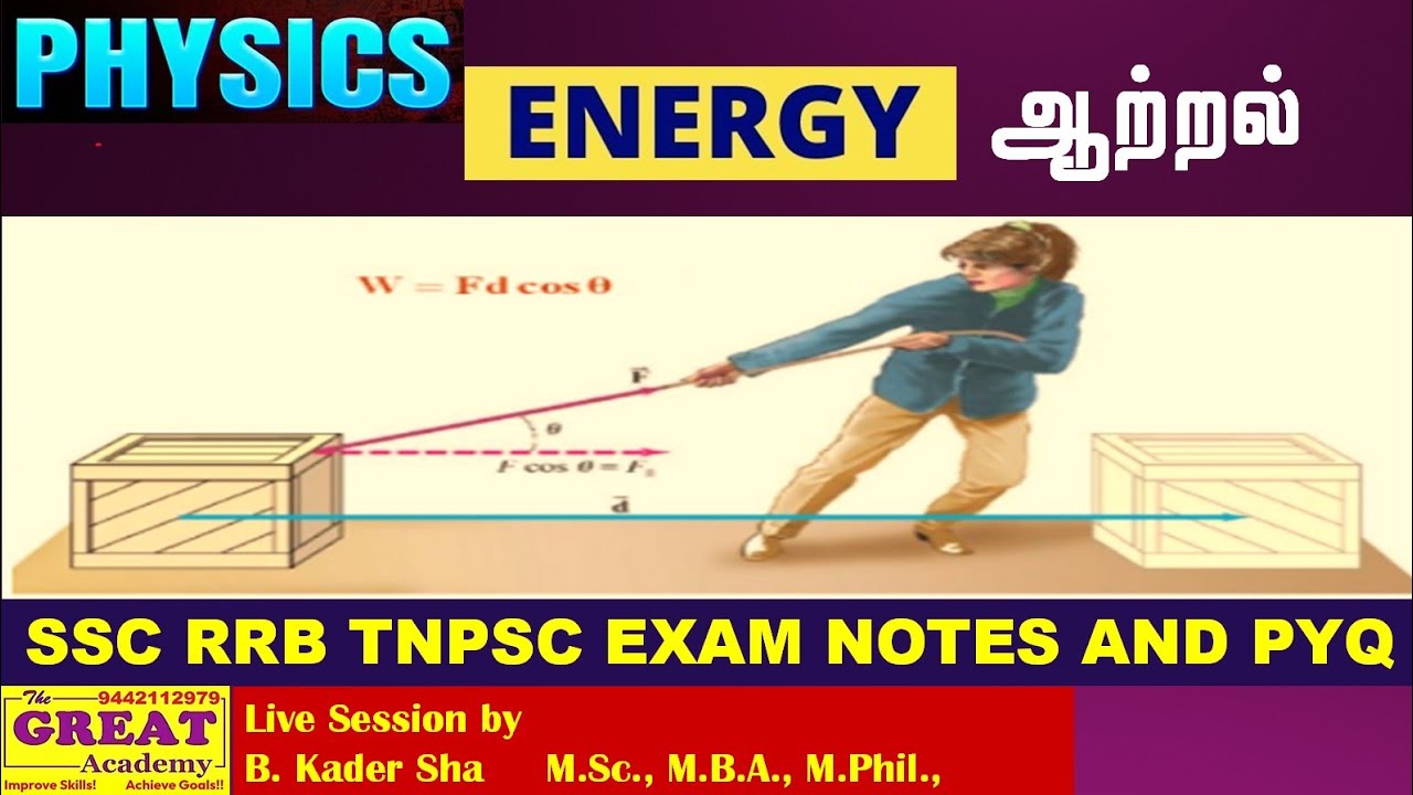 Physics: Energy (ஆற்றல்) Concepts & PYQs Explained in Tamil | SSC, RRB & TNPSC Exams