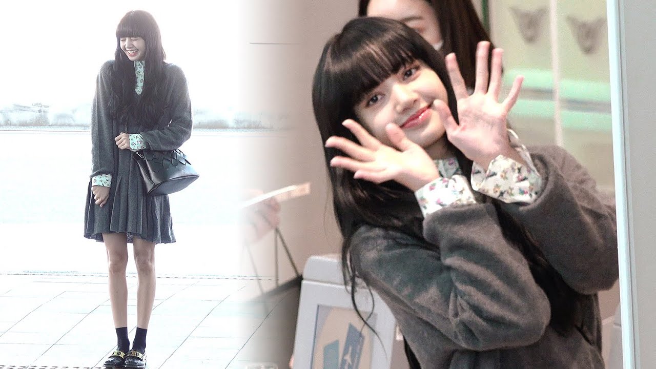 200218 블랙핑크 리사(BLACKPINK · LISA) 출국 ‘흑발 염색한 리사(Black hair)’ 직캠｜인천공항 · 비몽