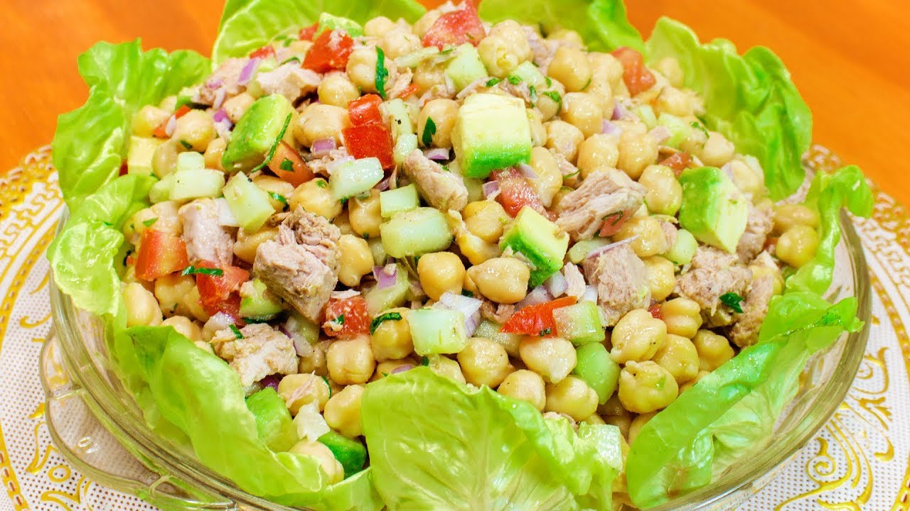 ENSALADA DE GARBANZOS CON ATUN | FRESCA Y NUTRITIVA | Sazón y Corazón