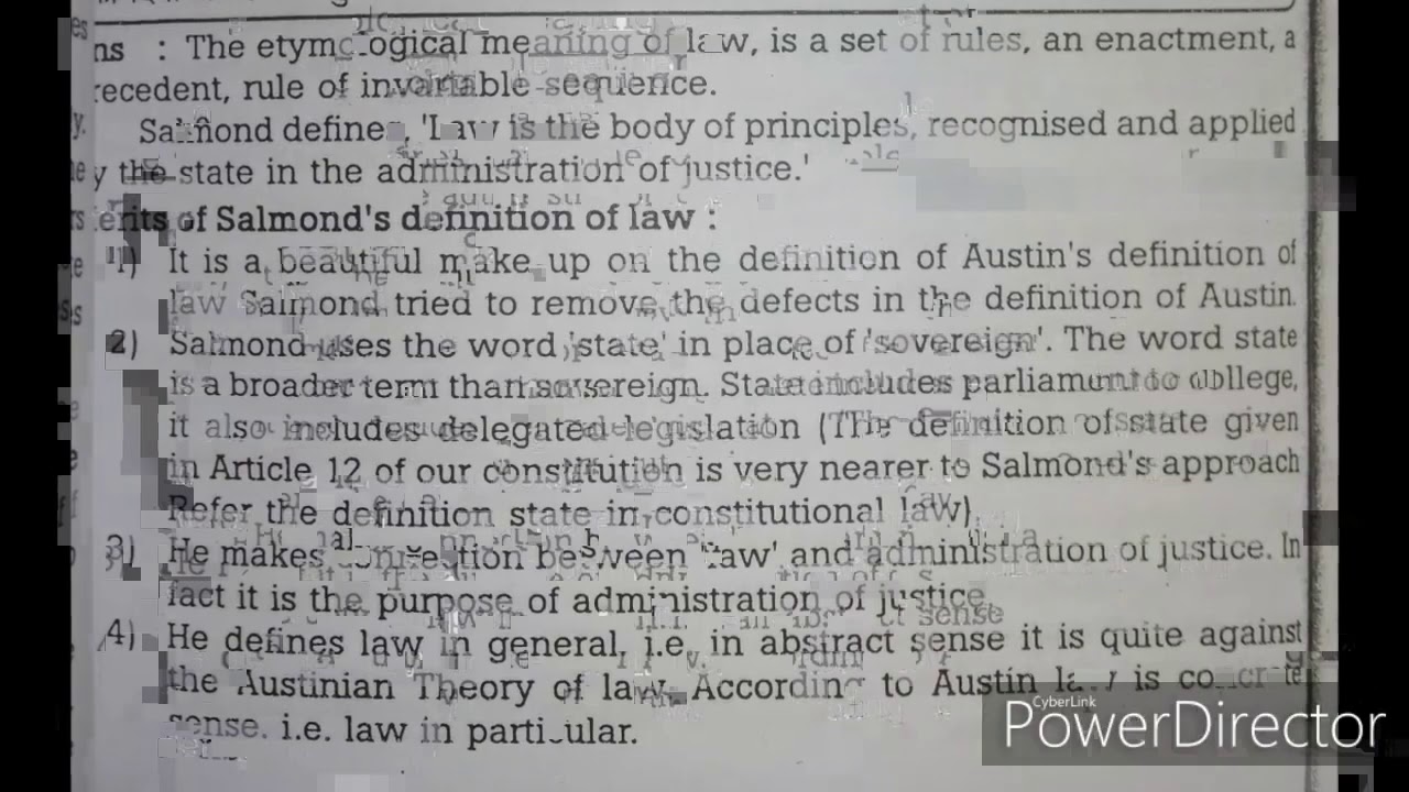 Jurisprudence Salmond theory of law