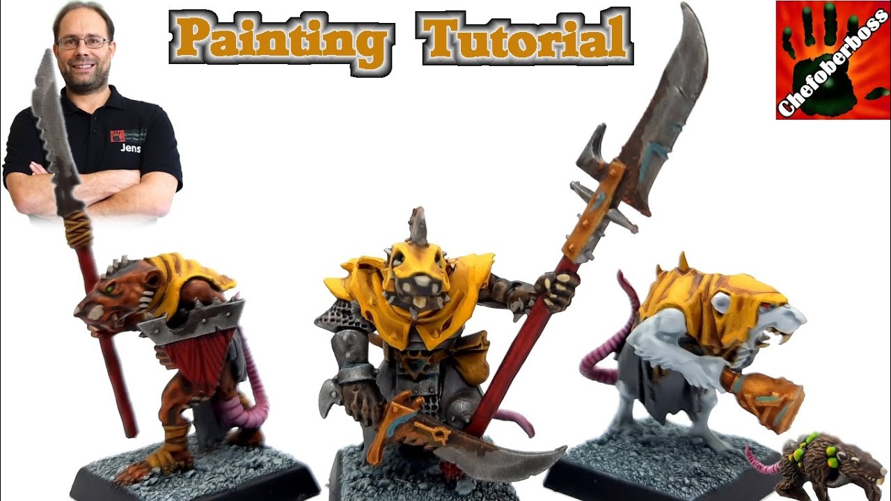 Tutorial: Skaven / Ratten / einfach bemalen für Fantasy Tabletop Spiele (Miniaturen, Chefoberboss)