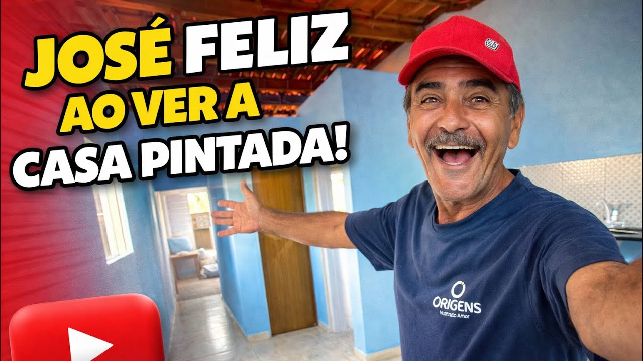 A felicidade tomou conta de José Honorato ao ver sua casa pintada