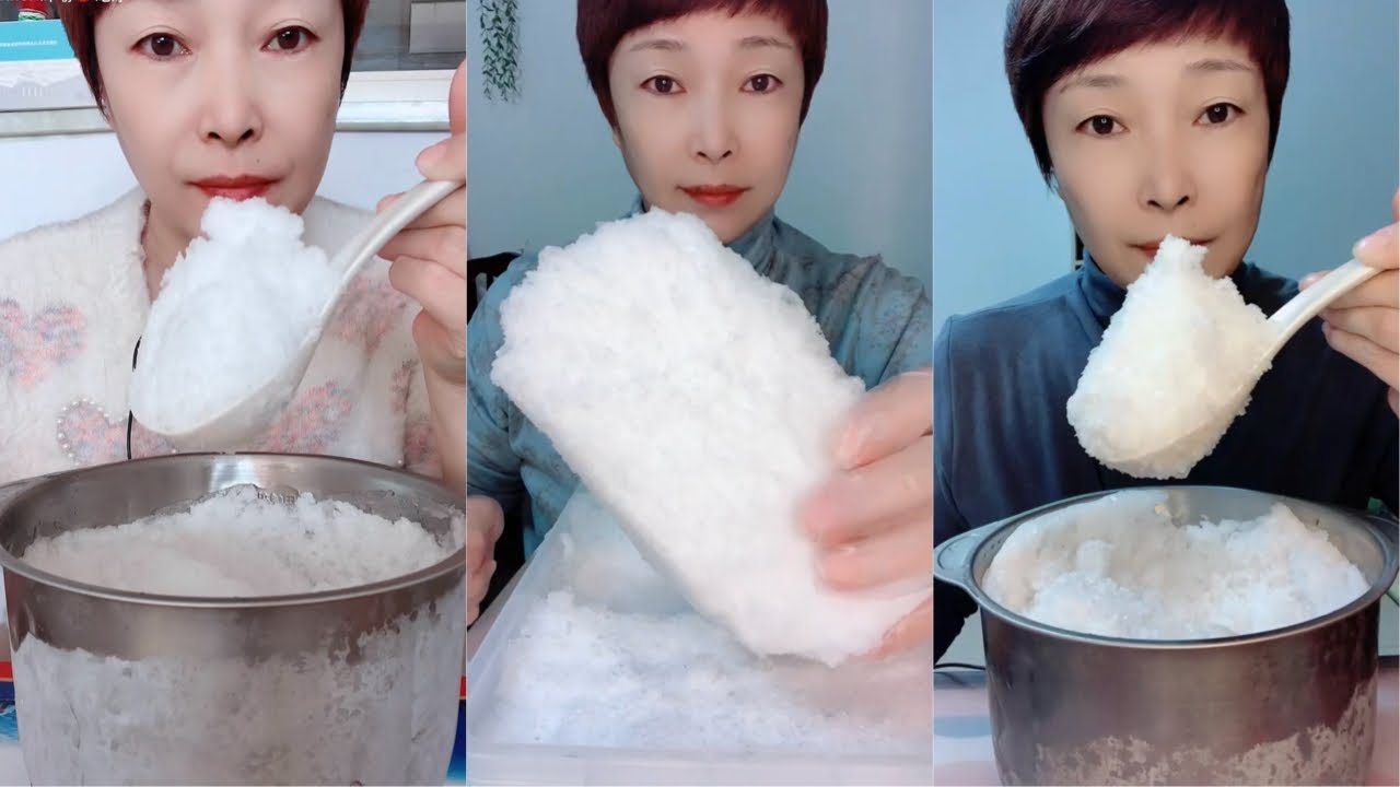 White Ice Eating ASMR | Ice Eating