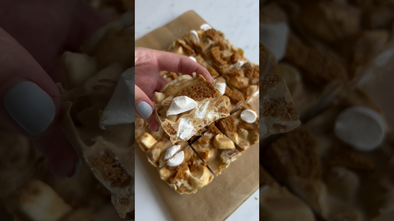 Biscoff Rocky Road ✨ #biscoff #rockyroad #yummy #easytomake #marshmello
