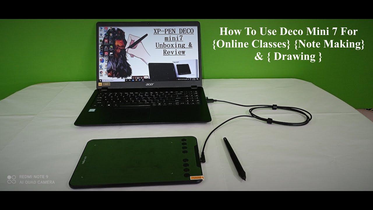 How to use XP-Pen Deco Mini 7 Graphic pen tablet | Driver installation | Pen settings | Work area