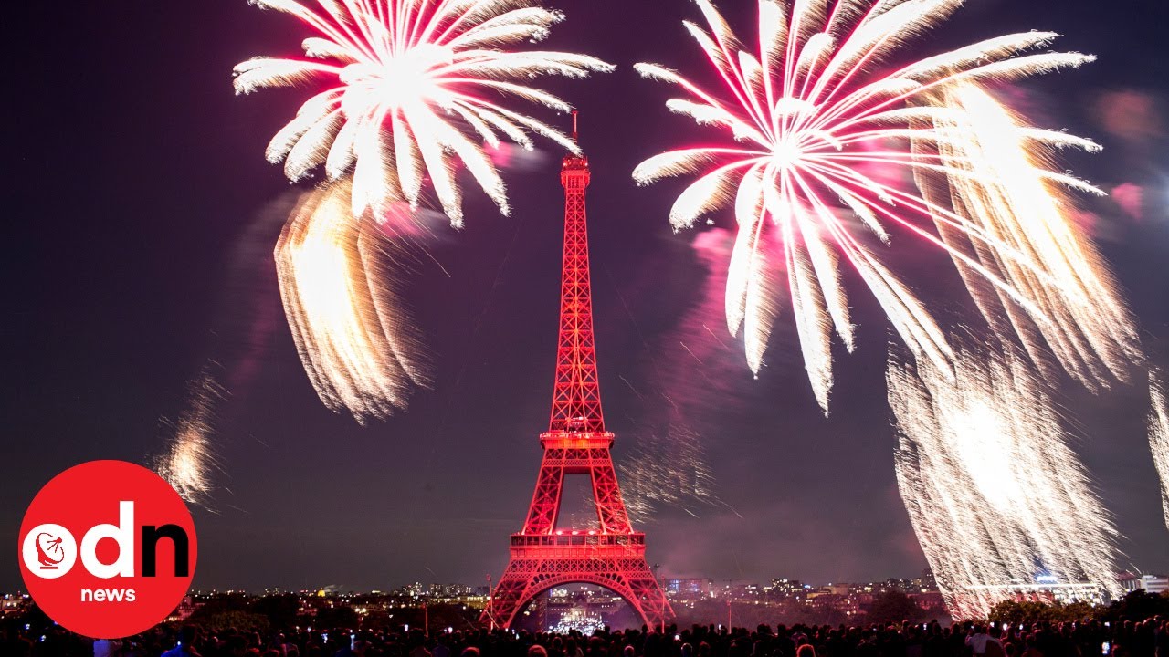 Epic Bastille Day Fireworks Display at Eiffel Tower