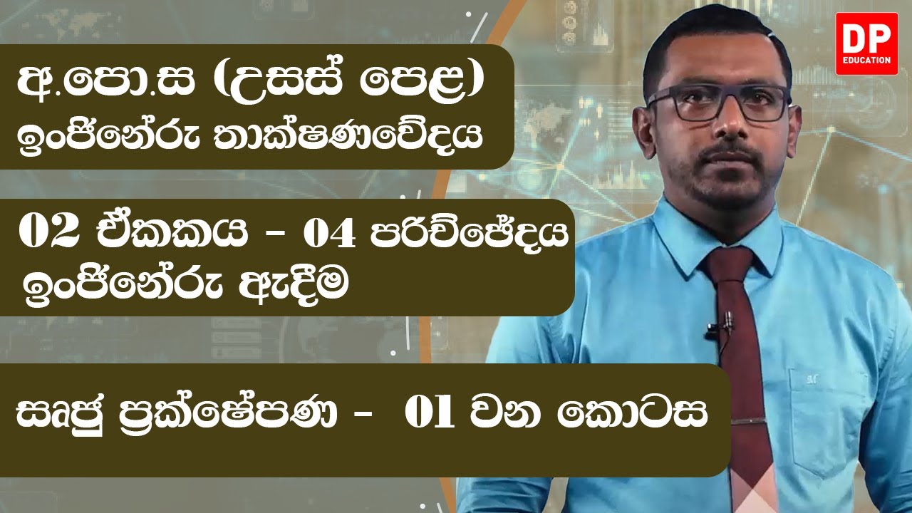 02 ඒකකය - ඉංජිනේරු ඇදීම් (4 පරිච්ඡේදය) | සෘජු ප්‍රක්ෂේපණ - 1 කොටස | A/L ET
