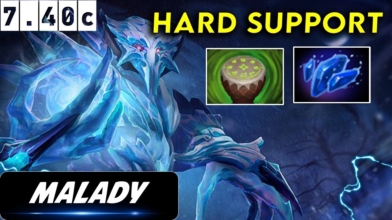 Malady Ancient Apparition Hard Support - Dota 2 Patch 7.40c Pro Gameplay
